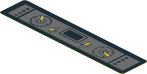 Sticker  0.8 x  3.8 Dark Bluish Grey Control Panel on Black Dashboard