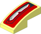 Slope Brick Curved  2 x  1 with Taillamp on Red Background Right Sticker