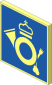Roadsign Clip-on  2 x  2 Square with White Mail Logo 1998 on Blue Pattern