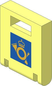 Container Box  2 x  2 x  2 Door with Metallic Gold Mail Logo 1998 on Blue Pattern