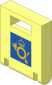 Container Box  2 x  2 x  2 Door with Metallic Gold Mail Logo 1998 on Blue Pattern