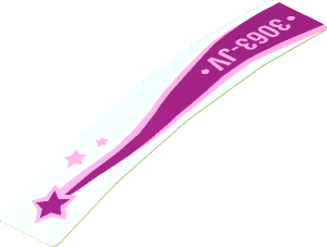 Sticker  0.8 x  4.0 with "3063-JV" and Magenta Shooting Star, Right (Formed)