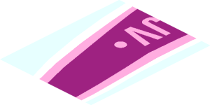 ~Sticker  0.8 x  4.0 with "3063-JV" and Magenta Shooting Star, Right - Second Face