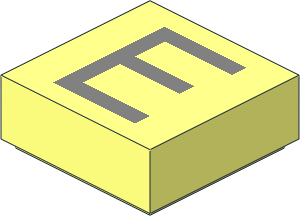 Tile  1 x  1 with Silver "E" Pattern