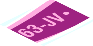~Sticker  0.8 x  4.0 with "3063-JV" and Magenta Shooting Star, Left - First Face