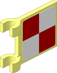 Flag  2 x  2 with Red Circle with Red and White Squares Sticker