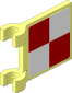 Flag  2 x  2 with Red Circle with Red and White Squares Sticker