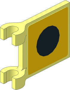 Flag  2 x  2 with Red Circle with Black Disc on Yellow Sticker