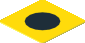 Sticker  1.8 x  1.8 with Black Disc on Yellow