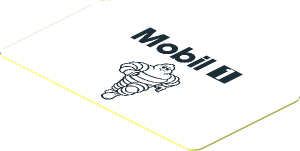 Sticker  1.0 x  1.8 with Black Mobil 1 and Michelin Logos on White Background
