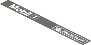 Sticker  0.8 x  7.8 with White Mobil 1 and Michelin Logos on Dark Grey Background