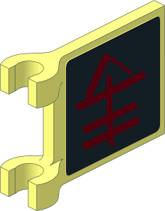 Flag  2 x  2 with Red Circle with TMNT Red Foot Clan Glyph Arrow on Black Background Stickers