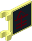 Flag  2 x  2 with Red Circle with TMNT Red Foot Clan Glyph Arrow on Black Background Stickers