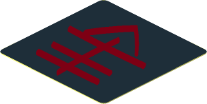 Sticker  1.8 x  1.8 with TMNT Red Foot Clan Glyph Arrow on Black