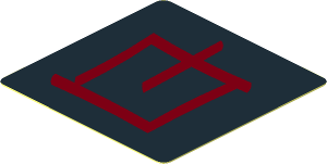 Sticker  1.8 x  1.8 with TMNT Red Foot Clan Glyph Rectangle on Black