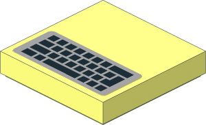 Tile  2 x  2 with Black Keyboard on Light Grey Background Sticker