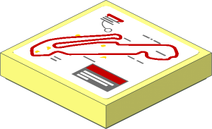 Tile  2 x  2 with Red Leipzig Circuit on White Background Sticker