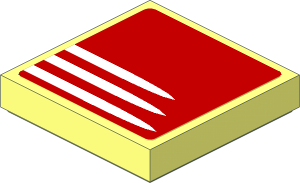 Tile  2 x  2 with White Stripes on Red Background Sticker