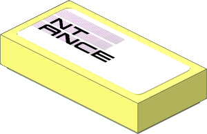 Tile  1 x  2 with Black "NT ANCE" on Black Halftone Stripes on White Background Sticker