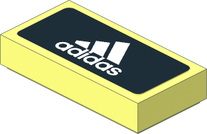 Tile  1 x  2 with White Adidas Logo on Black Background Sticker