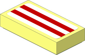 Tile  1 x  2 with White Stripes on Red Background Sticker