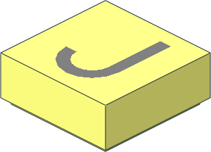 Tile  1 x  1 with Silver "J" Pattern