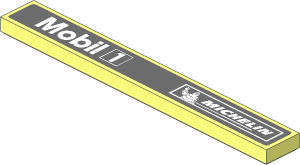 Tile  1 x  8 with White Mobil 1 and Michelin Logos on Dark Grey Background Sticker