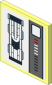 Roadsign Clip-on  2 x  2 Square with White Car and Grey Stripe on White Background Sticker
