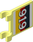 Flag  2 x  2 with White "919" on German Flag on White Background Sticker on Both Sides