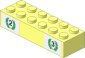 Brick  2 x  6 with Black Number "2" and Green Laurels and Black Number "3" and Green Laurels Stickers