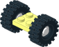 Plate  2 x  2 with White Wheels and Tyres 8/ 75 x 8 Offset Tread