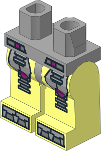 Minifig Hips and Legs with Robot Limbs and Talons (Kraangdroid 2013) Pattern