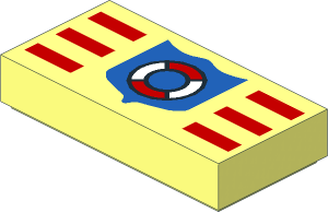 Tile  1 x  2 with Coastguard Pattern