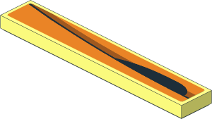 Tile  1 x  6 with Black and Dark Orange Arch on Orange Background Left Sticker