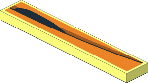 Tile  1 x  6 with Black and Dark Orange Arch on Orange Background Right Sticker