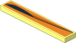 Tile  1 x  6 with Black and Dark Orange Arch on Orange Background Right Sticker