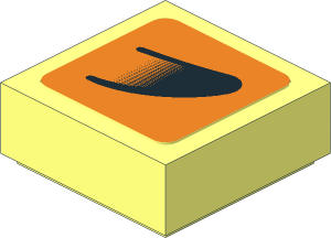 Tile  1 x  1 with Black Air Vent on Orange Background Left Sticker