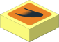 Tile  1 x  1 with Black Air Vent on Orange Background Left Sticker