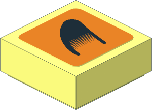 Tile  1 x  1 with Black Air Vent on Orange Background Right Sticker