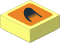 Tile  1 x  1 with Black Air Vent on Orange Background Right Sticker