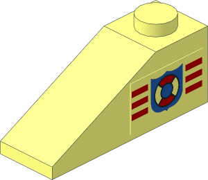 Slope Brick 33  3 x  1 with Coastguard Logo Left Sticker