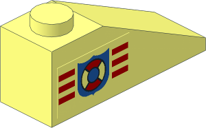 Slope Brick 33  3 x  1 with Coastguard Logo Right Sticker