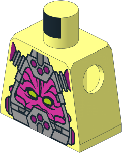 Minifig Torso with Kraang and Control Harness (2013) Pattern