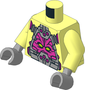 Minifig Torso with Arms and Hands with Kraang and Control Harness (2013) Pattern