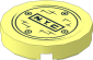 Tile  2 x  2 Round with Black Manhole Cover and "N.Y.C." (Open Outer Ring) Sticker