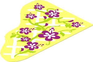 Sticker  4.4 x 3 Irregular with Magenta Hibiscus Flowers