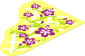 Sticker  4.4 x 3 Irregular with Magenta Hibiscus Flowers