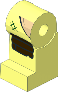 Minifig Leg Right with Turtle Shell, Dark Brown Knee Pad and Dark Green Scratches Pattern