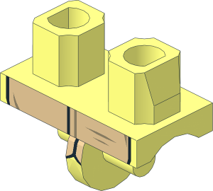 Minifig Hips with Turtle Shell with Dark Tan Scratches Pattern