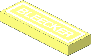 Tile  1 x  3 with White "BLEECKER" and Border Sticker